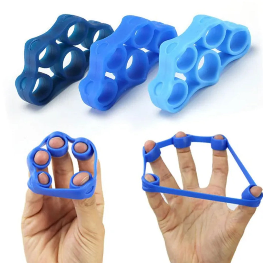 Silicone Hand Finger Strengthener Trainer Stretcher Exerciser Resistance Bands