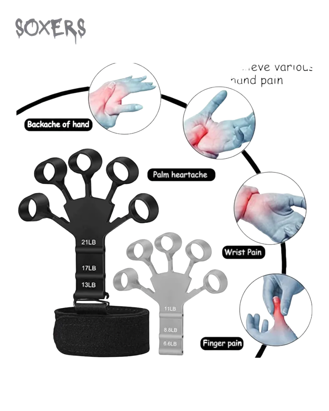 Grip Strength Trainer - Forearm Hand Strengthener Workout Equipment Tool - Hand Exercisers for Strength Finger Exerciser